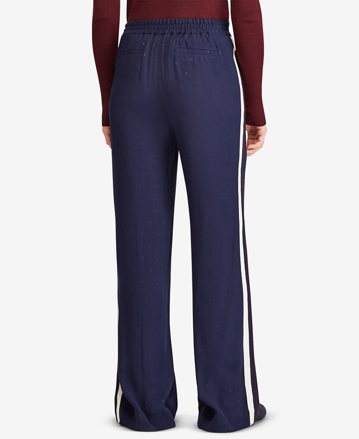 Lauren Ralph Lauren Side-Stripe Wide-Leg Pants - Macy's