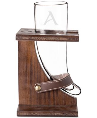 Cathy's Concepts - Personalized Glass Viking Beer Horn And Stand