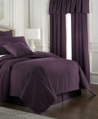 Colcha Linens Cambric Eggplant Duvet Cover-Full