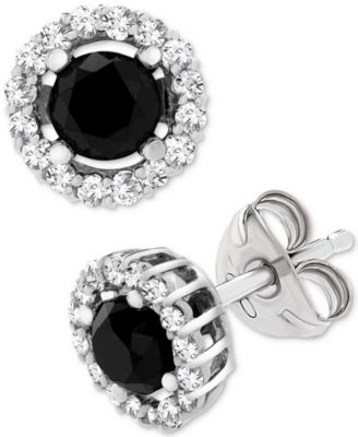 macy's black diamond earrings