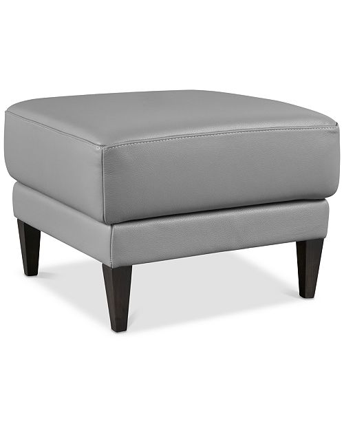 Furniture Closeout Tosella Leather Ottoman Created For Macy S