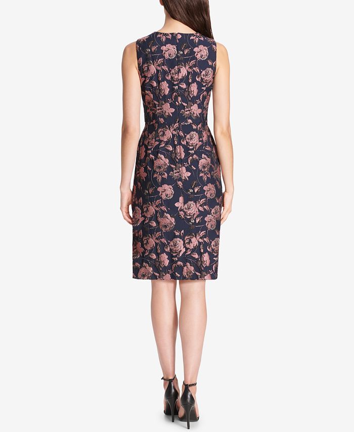 Vince Camuto Floral Ruffled Jacquard A-Line Dress - Macy's