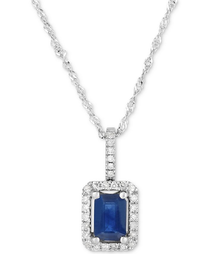 Macy's Sapphire (3/4 ct. t.w.) & Diamond (1/10 ct. t.w.) 18