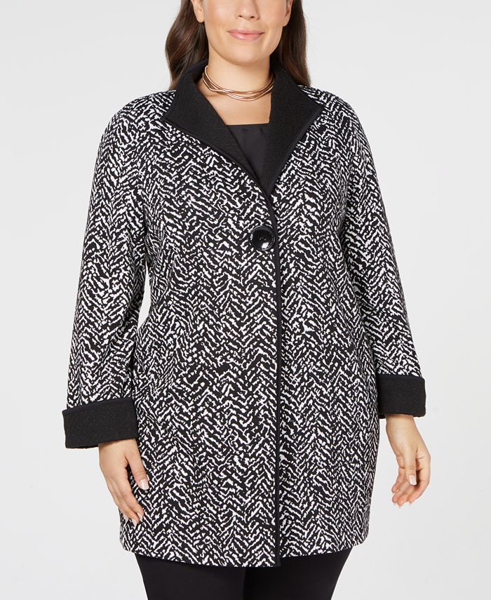 JM Collection Printed One-Button Jacket, Created for Macy's - Macy's