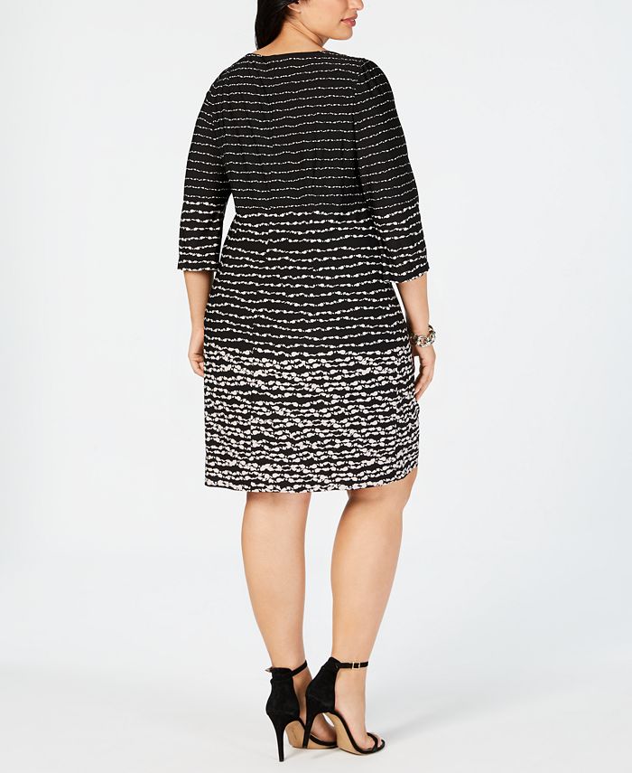 Taylor Plus Size Horizon Stripe Shift Dress - Macy's