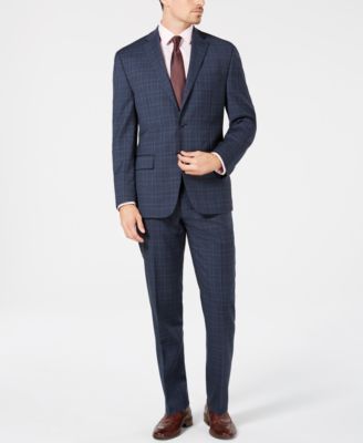 michael kors blue plaid suit