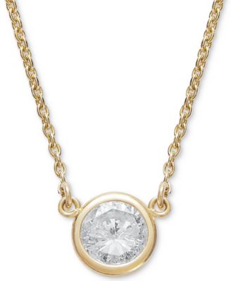 Bezel-Set Diamond Pendant Necklace (1/5 ct. t.w.) in 14K Gold or White Gold 