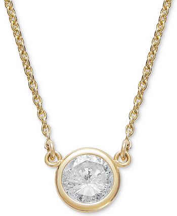 Macy's - Bezel-Set Diamond Pendant Necklace in 14k Gold (1/5 ct. t.w.)