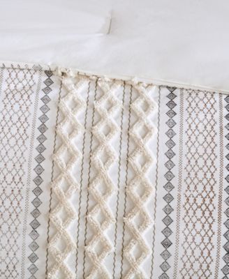Imani Textured Cotton Chenille Printed 3-Pc. Comforter Set, Full/Queen