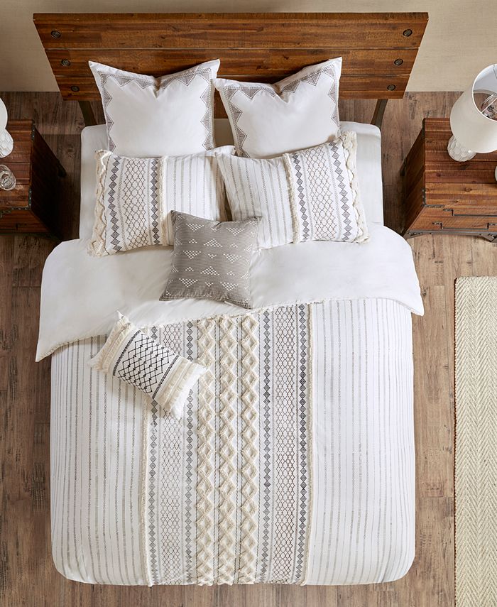 INK+IVY Imani 3Pc. Full/Queen Cotton Duvet Cover Mini Set Macy's