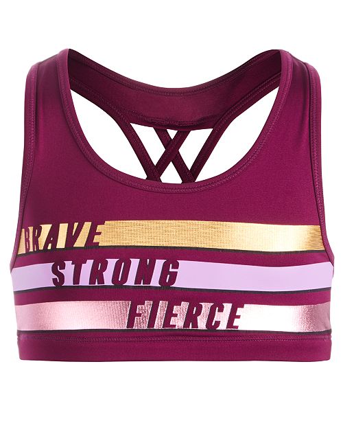 Ideology Big Girls Plus Size Brave Print Sports Bra Created For Macy S Reviews Underwear Socks Kids Macy S
