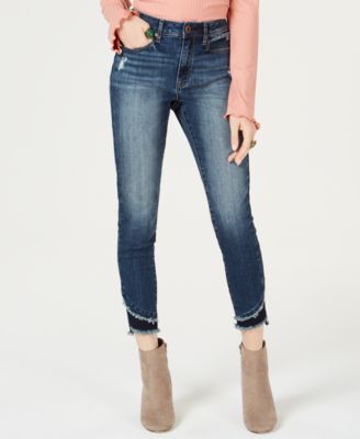 American Rag - Juniors' Two-Tone Step-Hem Skinny Jeans