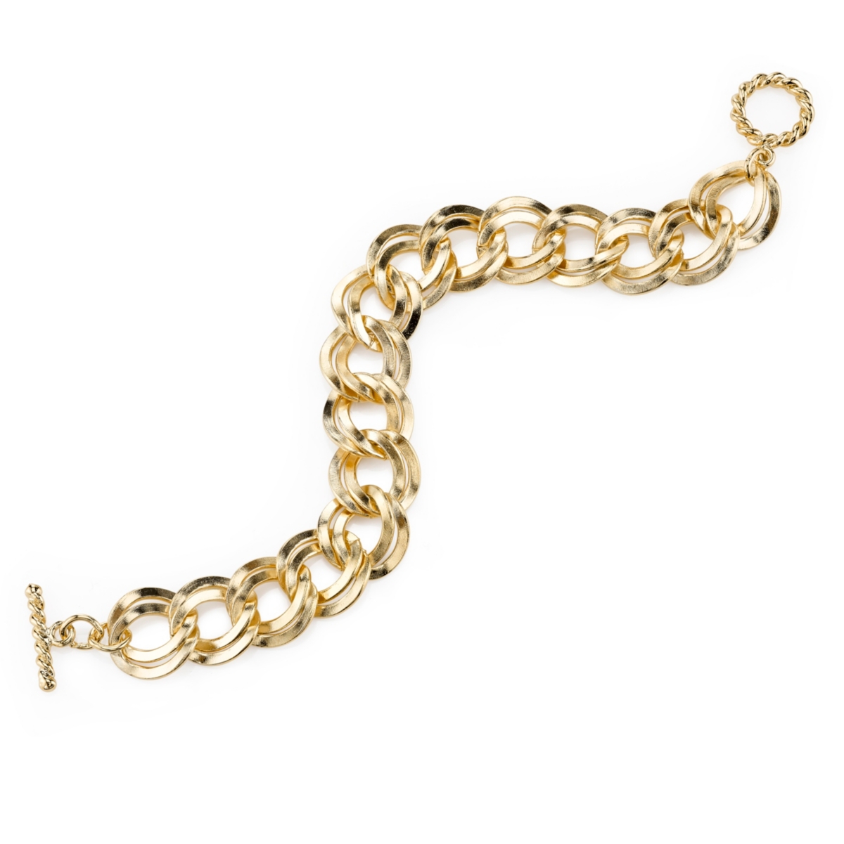 2028 Gold-tone Curb Link Chain Toggle Bracelet