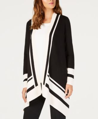 Anne Klein - Pointelle-Trim Open-Front Cardigan
