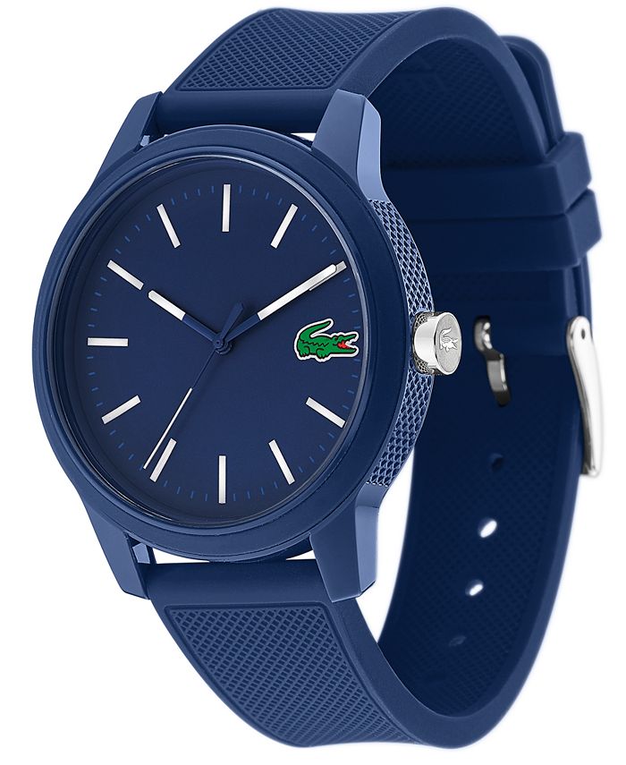 Lacoste Men's 12.12 Blue Silicone Strap Watch 42mm Macy's