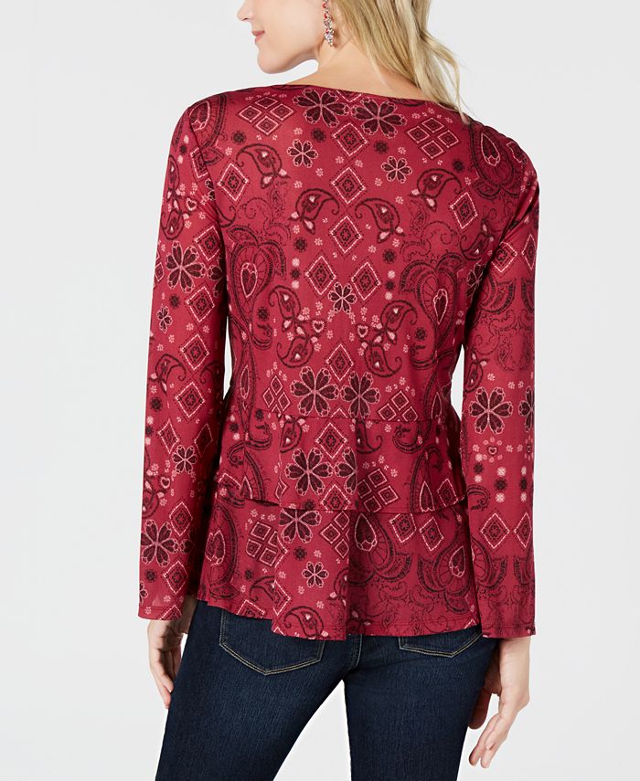 Style & Co Bell-Sleeve Top - Macy's