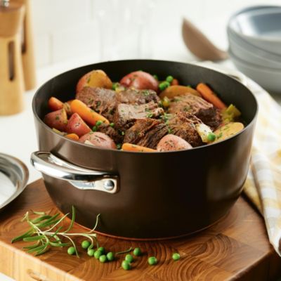 Anolon - Advanced Hard-Anodized Nonstick 7-Quart Covered Square Dutch Oven, Graphite