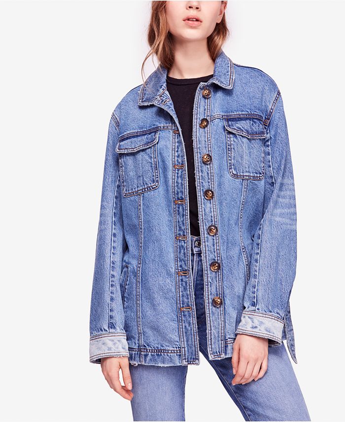 Macys free people denim jacket discount