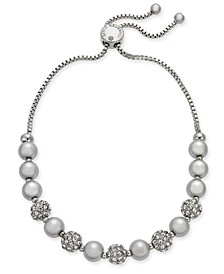 Pavé & Imitation Pearl Slider Bracelet, Created for Macy's 