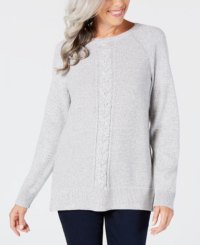 Karen Scott Marled CableKnit Sweater, Created for Macy's Macy's