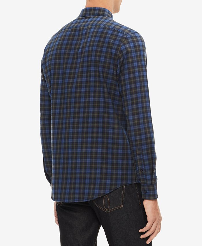 Calvin Klein Men's Brushed Workwear Plaid Shirt - Macy's