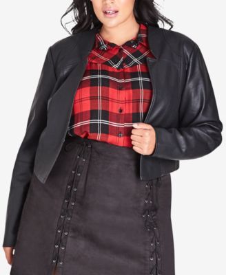 faux leather bolero jacket