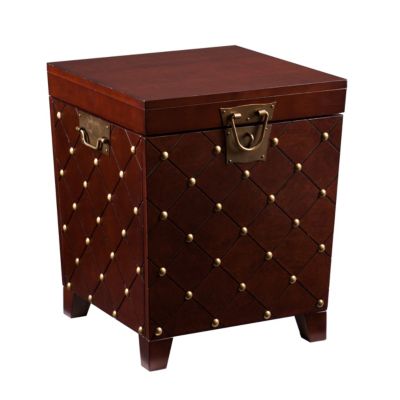 Southern Enterprises - Nailhead End Table Trunk, Quick Ship