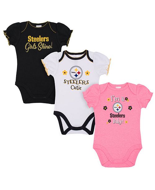 Gerber Childrenswear Pittsburgh Steelers 3 Pack Creeper Set Infants