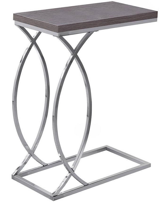 Monarch Specialties - Accent Table - Grey With Chrome Metal