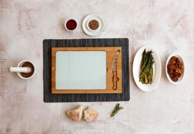 Toscana&reg; by Icon Glass Top Cutting Board & Knife Set