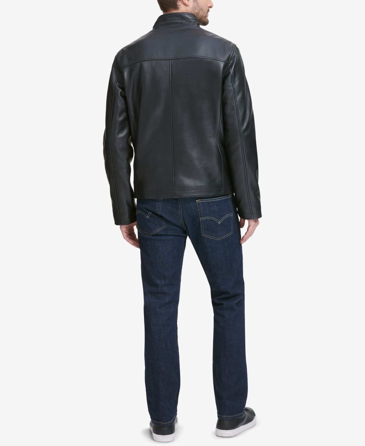 Мужская куртка Cole Haan Smooth Genuine Leather, цвет: Чёрный — фото 5