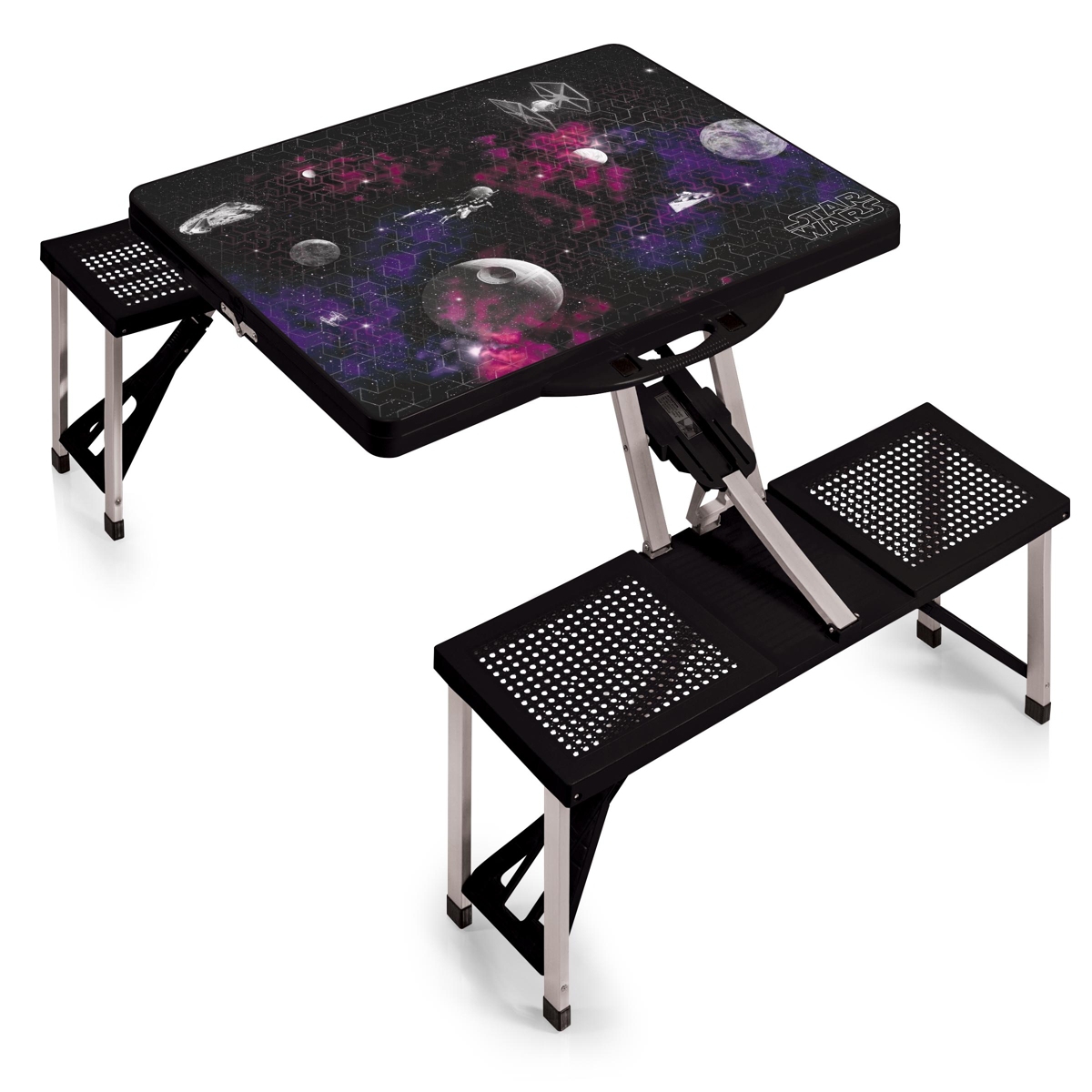 Death Star - Picnic Table Sport Portable Folding Table with Seats - Black