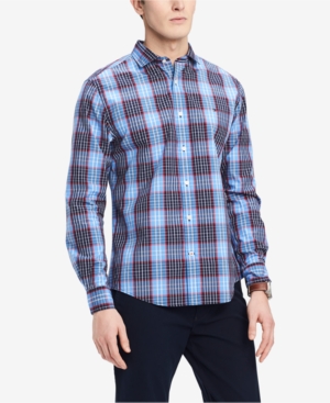 UPC 715676298254 product image for Tommy Hilfiger Men's Classic Fit Stewart Plaid Shirt, Created for Macy's | upcitemdb.com