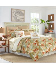 Tommy Bahama Home Loredo Gardens 4-Pc. Medium Orange Queen Comforter Set