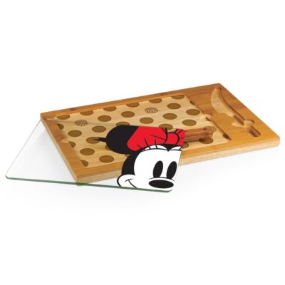 Minnie Mouse Glass Top Serving Tray and Knife Set