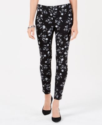 Alfani Petite Floral-Print Skinny Pants, Created for Macy's - Macy's