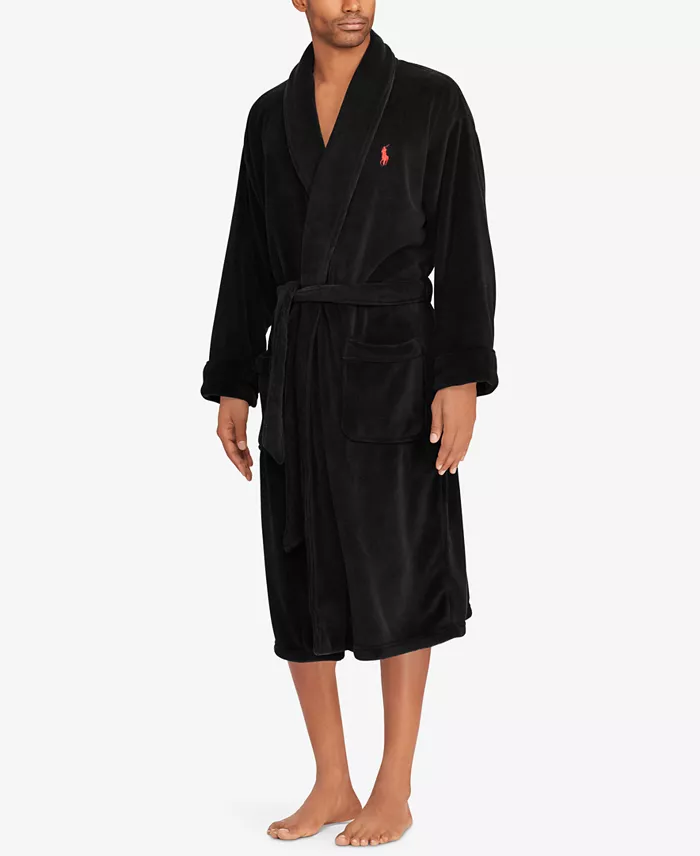 Men's Microfiber Plush Shawl Collar Robe - thumbnail 6