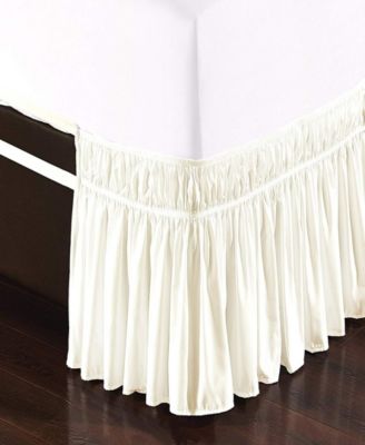 Wrap Around Bed Skirt, Elastic Dust Ruffle Easy Fit, Wrinkle and Fade Resistant - Twin/King