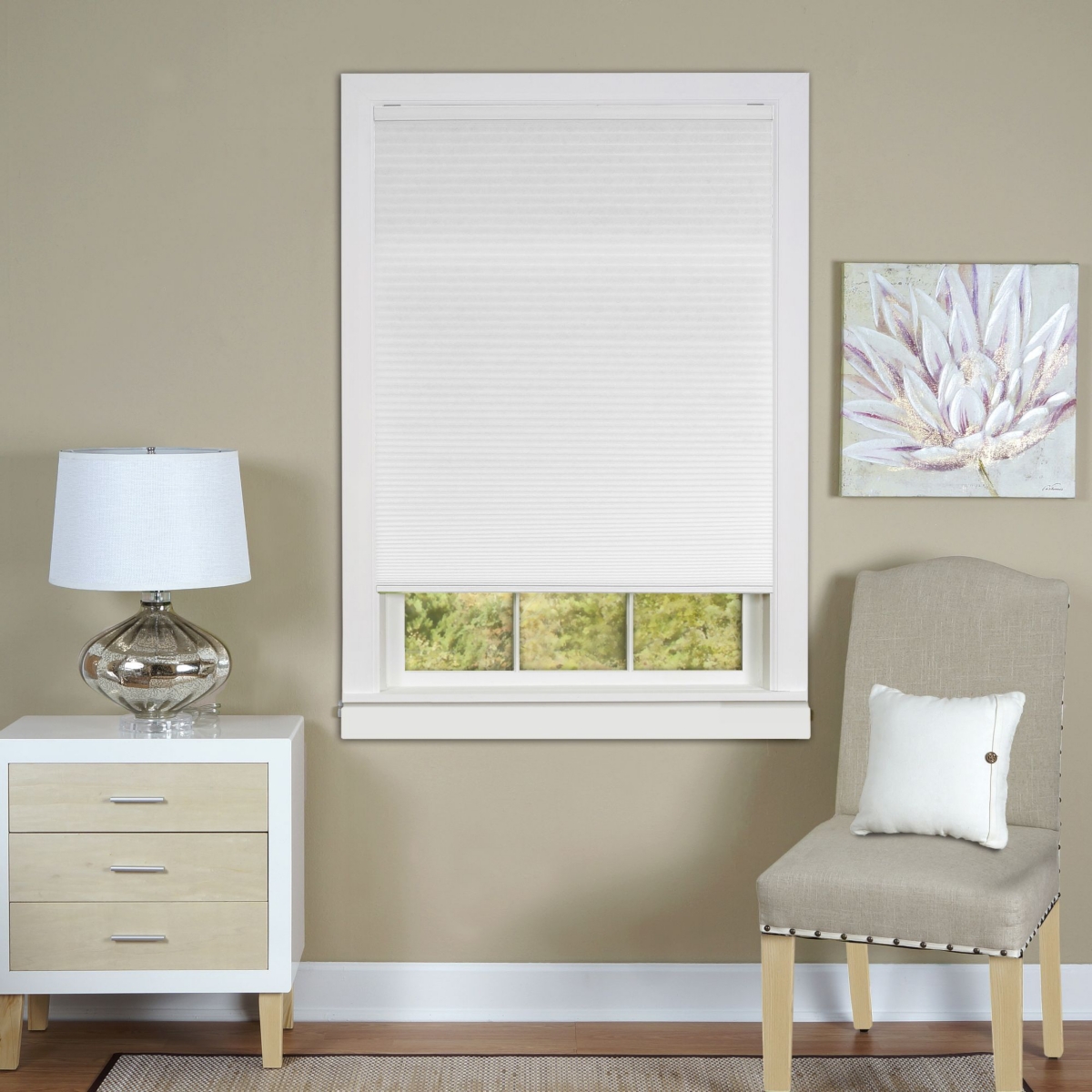 Shop Achim Honeycomb Cellular Cordless Pleated Window Shade, 39" X 64" In White