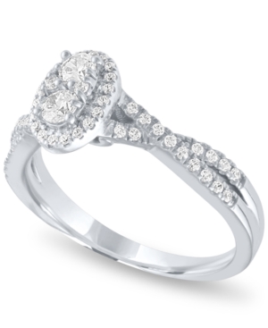 image of Diamond Oval Halo Ring (1/2 ct. t.w.) in 14k White Gold