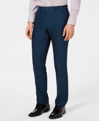 Bar III - Men's Slim-Fit Stretch Teal Suit Pants
