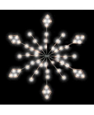 Vickerman 4' Diamond Snowflake Pole Decoration With 48 Led Lights