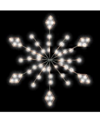 Vickerman 4’ Diamond Snowflake Pole Decoration With 48 LED Lights. - Macy's