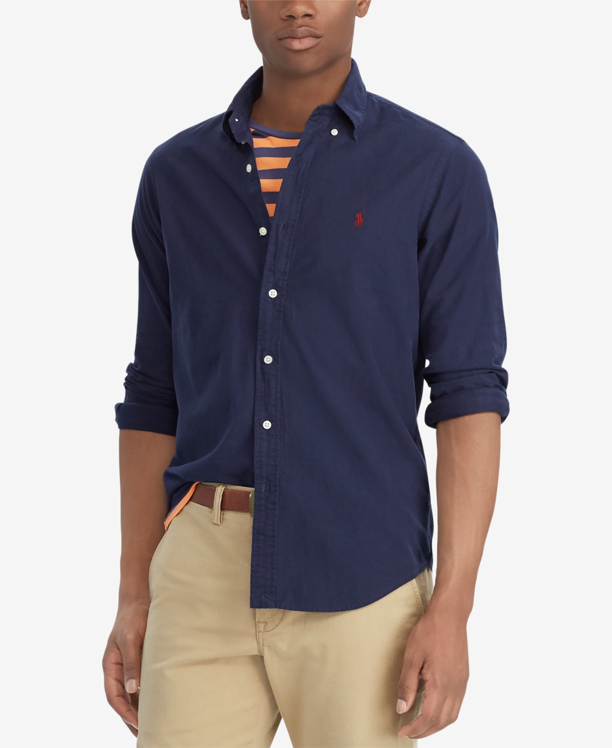 Shop Polo Ralph Lauren Men's Garment-dyed Oxford Shirt In Rl Navy