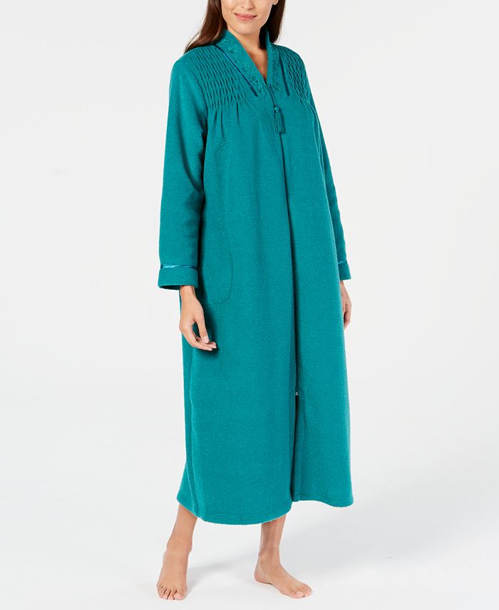 Miss Elaine Smocked Long Zip Robe Macy's