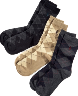 image of Polo Ralph Lauren 3-Pk. Argyle Socks, Little Boys & Big Boys