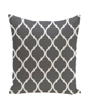 E By Design 16 Inch Dark Gray Decorative Trellis Print Throw Pillow