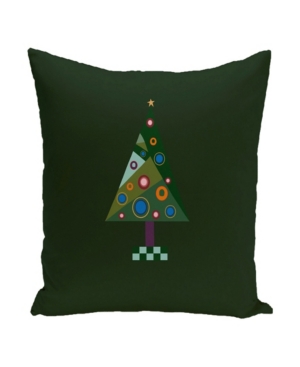 E By Design 16 Inch Dark Green Decorative Christmas Throw Pillow