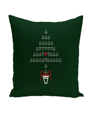 E By Design 16 Inch Green And Red Decorative Christmas Throw Pillow