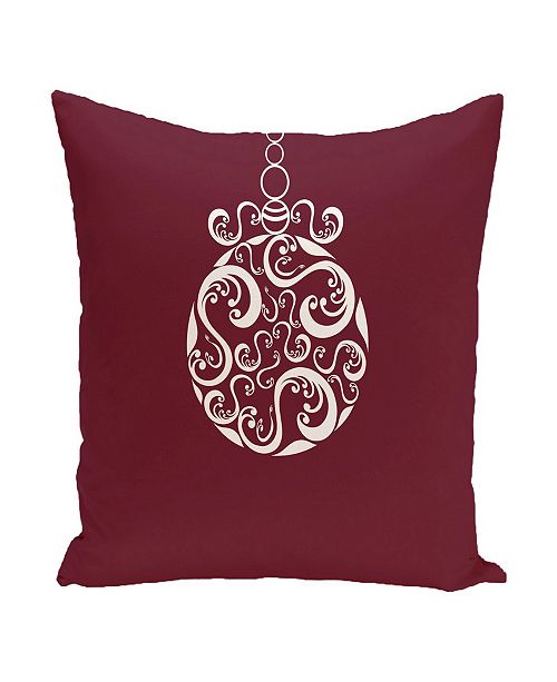 E by Design 16 Inch Maroon Decorative Christmas Throw